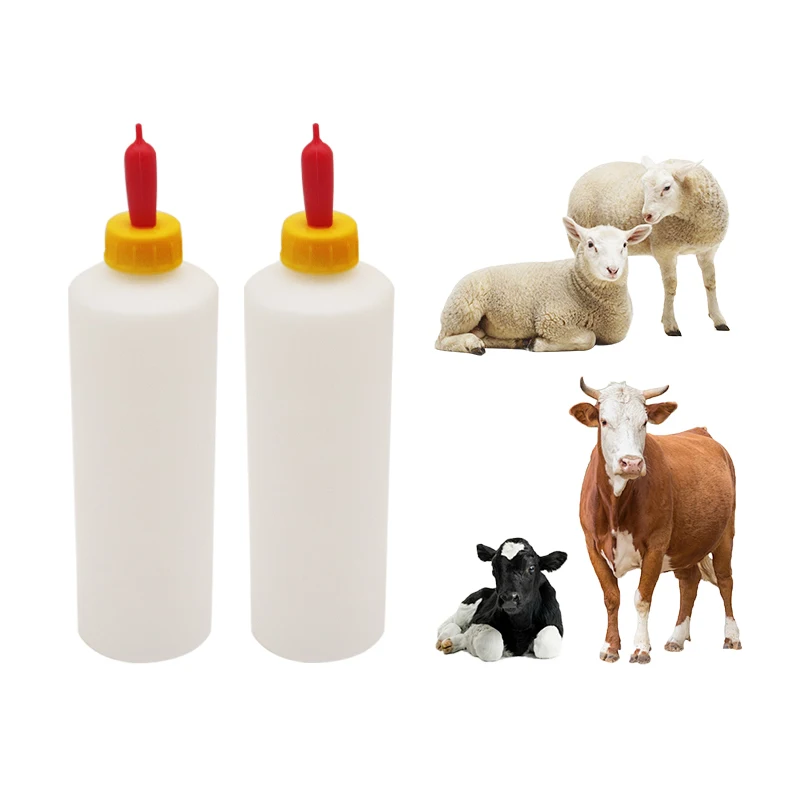 

1/5/10Pcs Lamb Milking Feeding 500Ml Capacity Bottle With Soft Rubber Nipple Pacifier For Piglet Sheep Goat Farm Animals Drinker