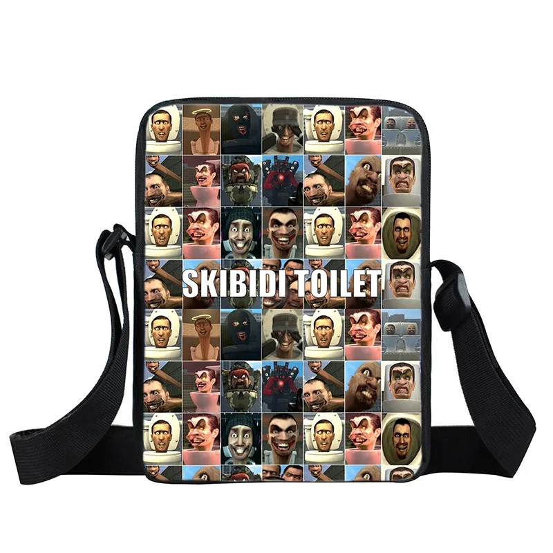 Skibidi-Anime Bolsa Crossbody Retrátil para Homens, Bolsa Mensageiro, Bolsas de Ombro, Alto-falante Sanitário, Viagem, Portátil, Titans TV, Bolsa, Presente