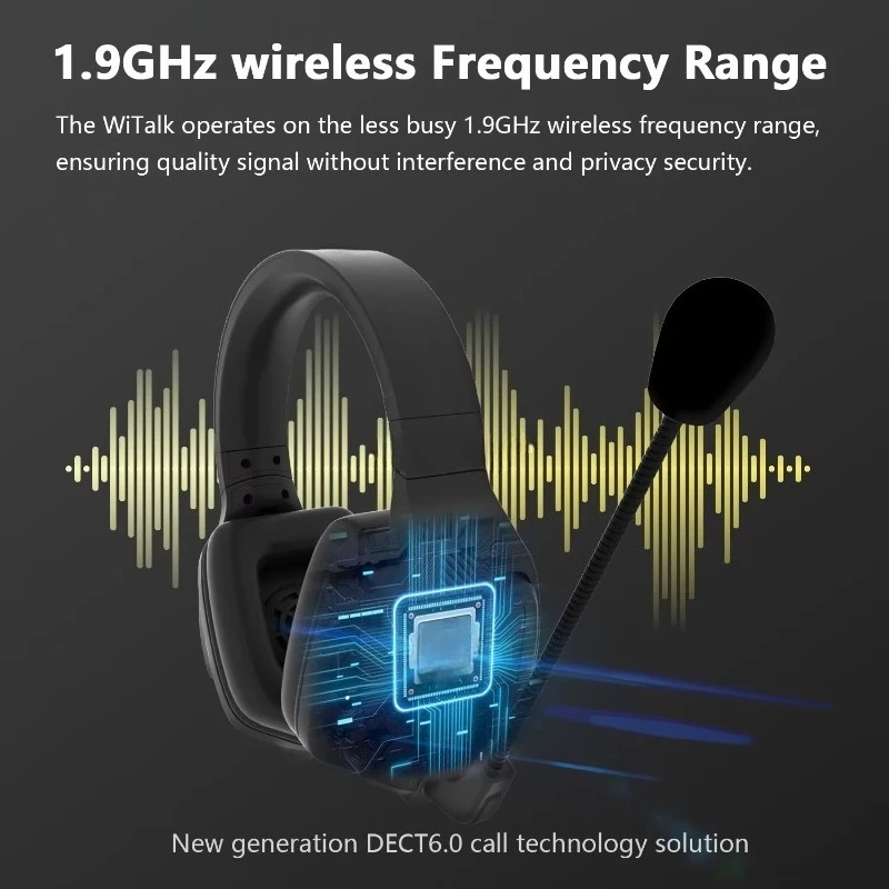 Full Duplex Wireless Intercom Headset Microphone System Marine Boat Coaches Teamwork Communication Headset