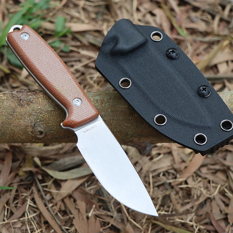 Free Wolf BK011Utility Outdoor Fixed Knife 14C28N Blade Micarta Handle EDC Camping Survival Tactical Hunting Kitchen Knives Tool