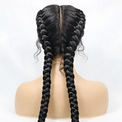 Synthetic Goddess Braided Wigs Cornrow Braided Wigs with Baby Hair Braids Wigs for Women Daily Use Knotless Wigs