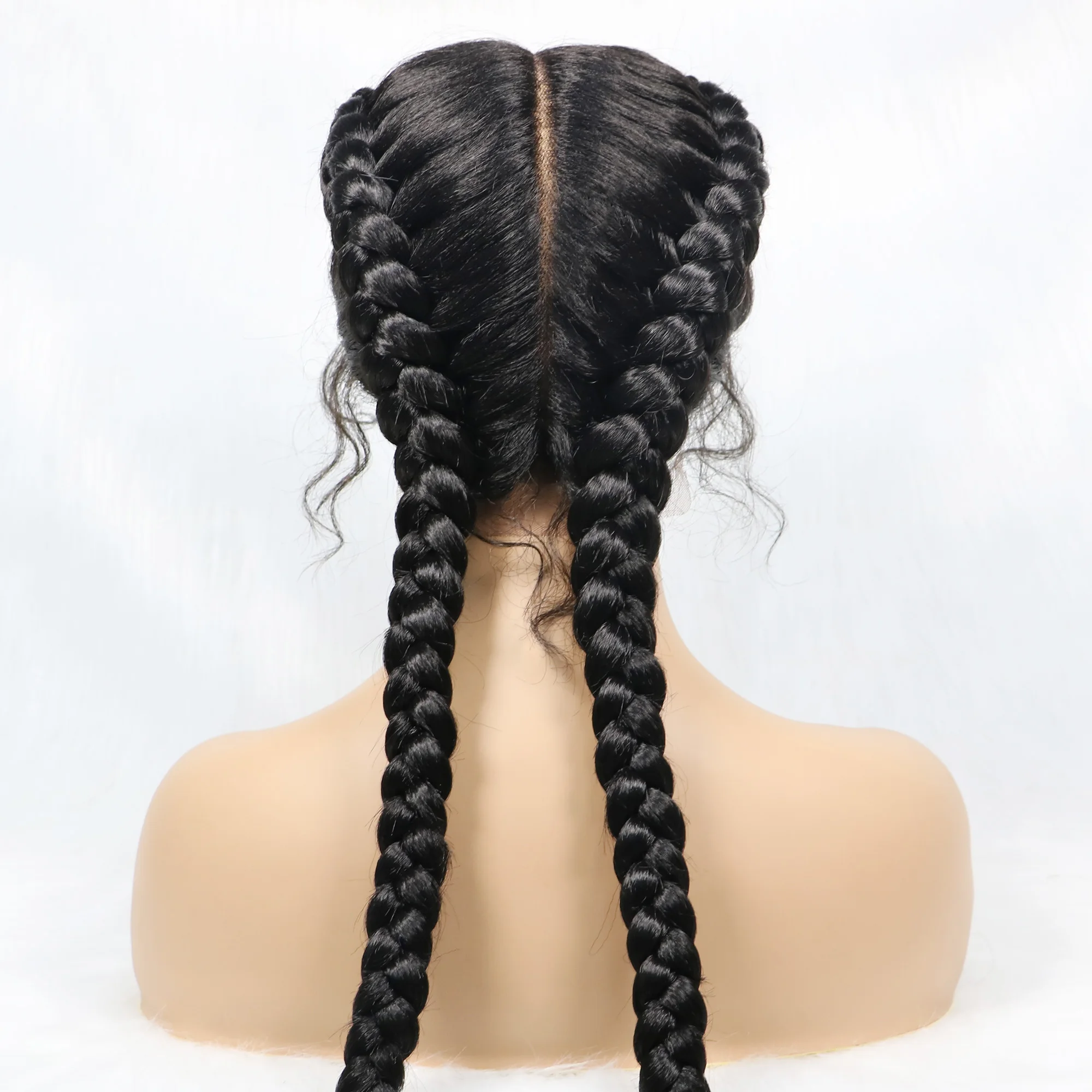 Synthetic Goddess Braided Wigs Cornrow Braided Wigs with Baby Hair Braids Wigs for Women Daily Use Knotless Wigs
