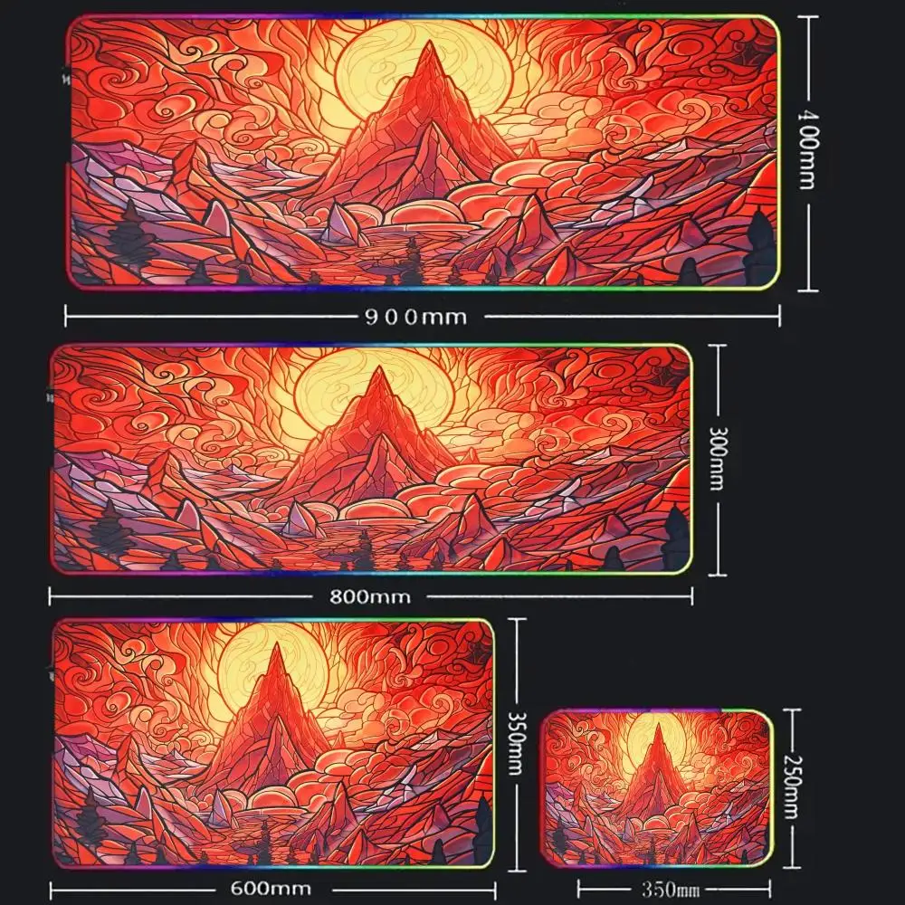 لوحة ماوس شجرة خضراء كبيرة RGB لوحات ماوس للألعاب مصباح ليد قفل حواف Mtg ملحقات الألعاب منصات الطاولة حصيرة لوحة المفاتيح الكمبيوتر XXL 90x40cm #4