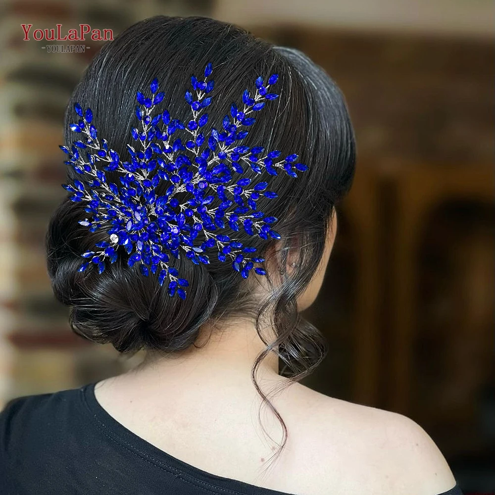 YouLaPan Shiny Rhinestone Bridal Headwear Luxury Wedding Headband Women Hair Accessories Headpiece Party Banquet Headdress HP438 image 3
