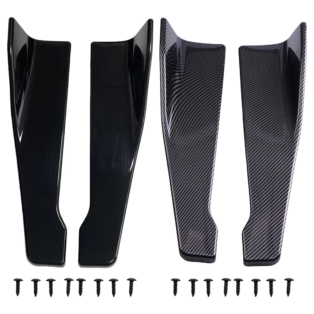 Diffuser Splitter Scratch Protector Glossy Black/Carbon Fiber Winglets Side Skirt Extension Winglets Side Skirt Lip Wrap Angle