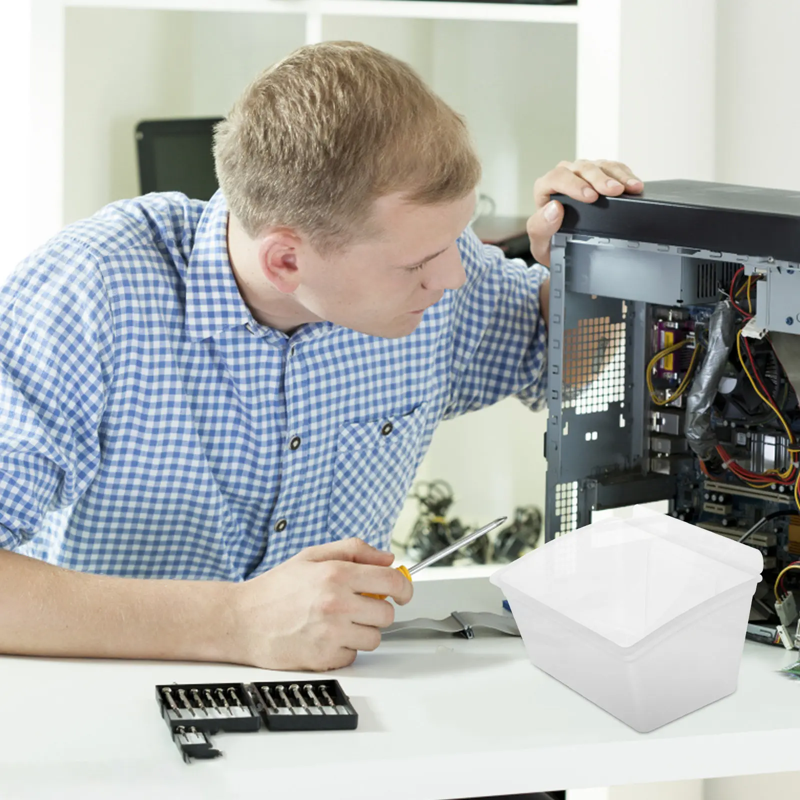 

Ящик для хранения для гаража и мастерской, пластиковый органайзер для перфорированных панелей, для шурупов, инструментов, мелочей, решение для организации дома и офиса