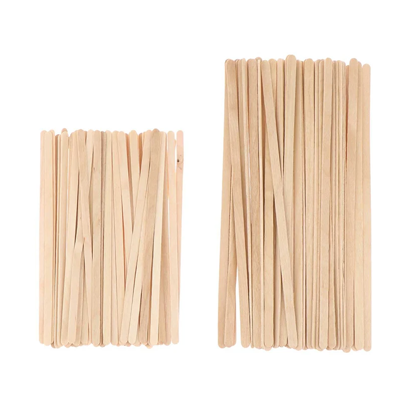 50Pcs/set Disposable Wooden Coffee Sticks 140mm/190mm Stirrers Hot Cold Drinking Stir Beverage Sticks Kitchen Gadgets