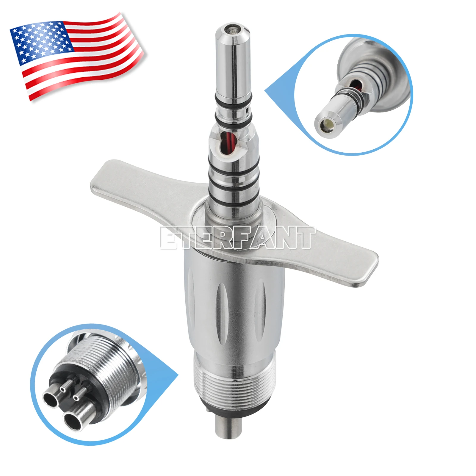 ETERFANT Dental LED light High Speed Handpiece for KaVo Turbine 4 Holes Coupler 360 Degree Swivel