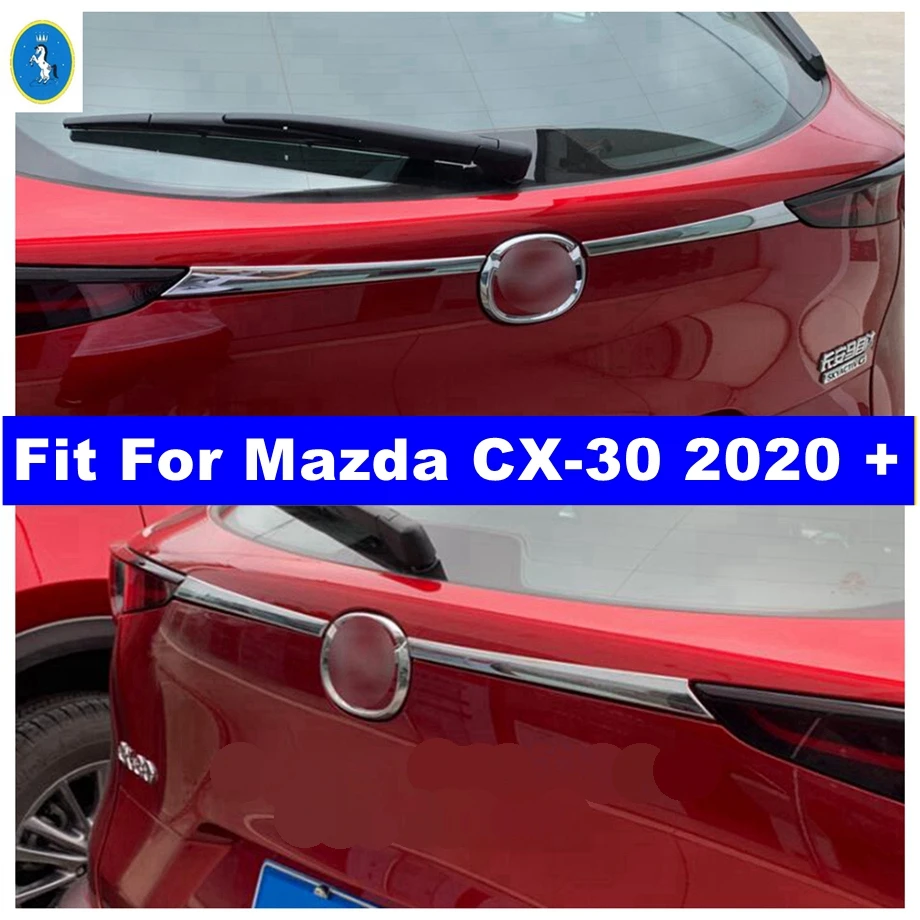 

For Mazda CX-30 2020 - 2024 Upper Rear Trunk Strips Tailgate Door Panel Molding Garnish Bezel Cover Trim Exterior Accessories