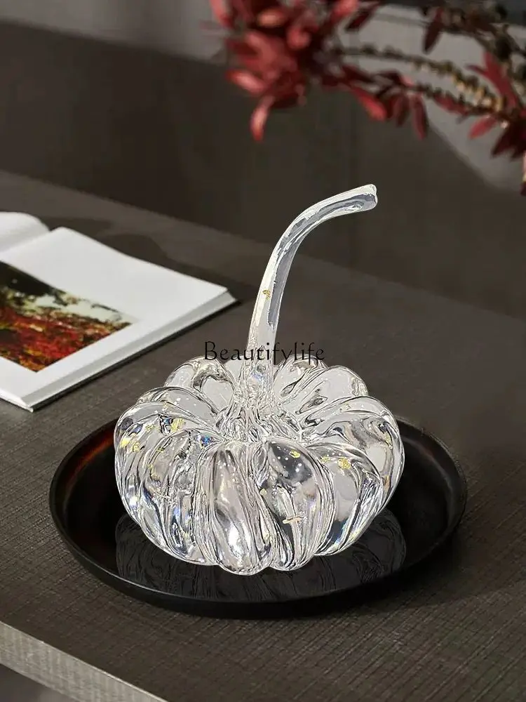 

Room Decoration Luxury Transparent Resin Crystal Pumpkin Living Room Desktop Home TV Cabinet Foyer Decoration Ornaments