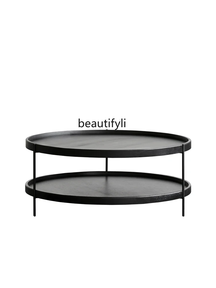 

Modern Minimalist Nordic Danish Original Double-Layer Coffee Table round Coffee Table furniture living room