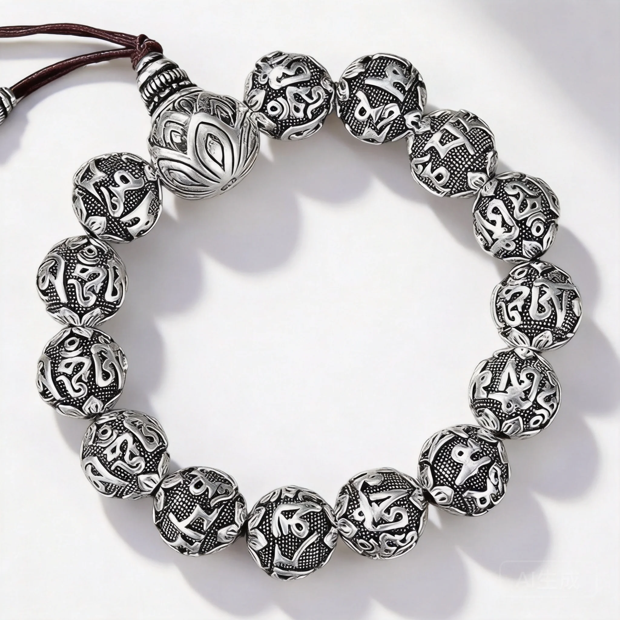 Chinese Style Retro Silver Plated Copper Six Word Mantra Bracelet For Men Lucky Blessing Pixiu Adjustable Feng Shui Good Luck