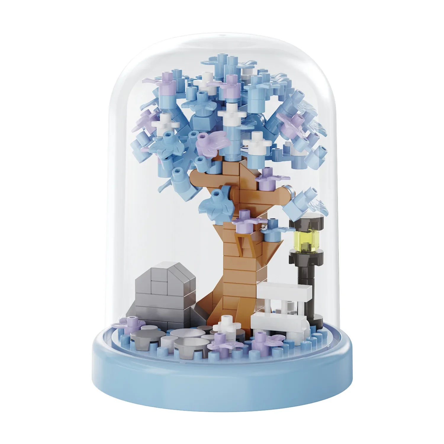 Casa del árbol de las cuatro estaciones, vista a la calle, bloques de construcción, juguete educativo DIY, modelo de regalo, micropartículas para niños y adultos