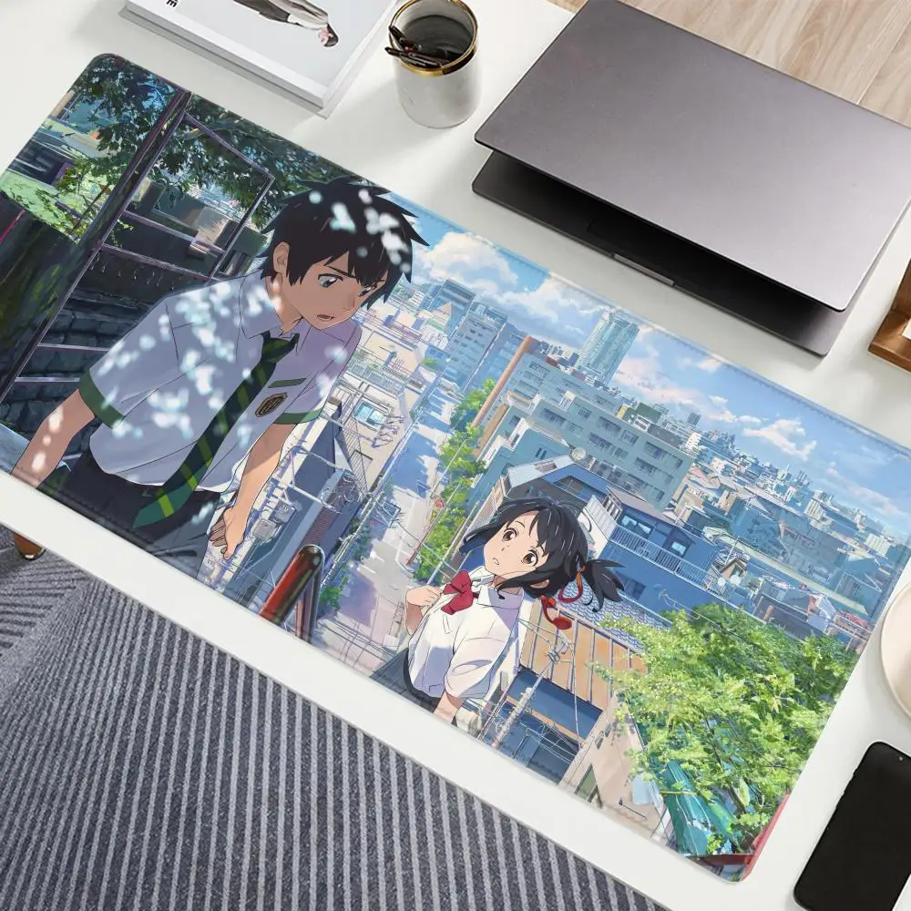 Nowa Duża Podkładka Pod Mysz Gamingowa XL Anime Twoje Imię Podkładka Komputerowa XXL Mata Pod Mysz Antypoślizgowy Dywanik Biurowy Miękka Podkładka Pod Myszki PC