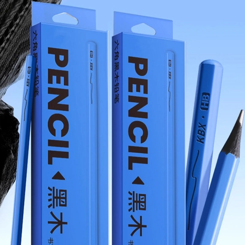 10PCS Hexagonal Grip Pencil Professional Wooden Drawing Pencils for Children Preschooler Handwriting Sketching F19E