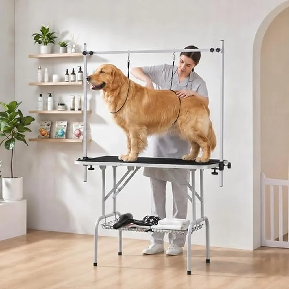 46'' Dog Grooming Table for Large Medium Dogs at Home Black