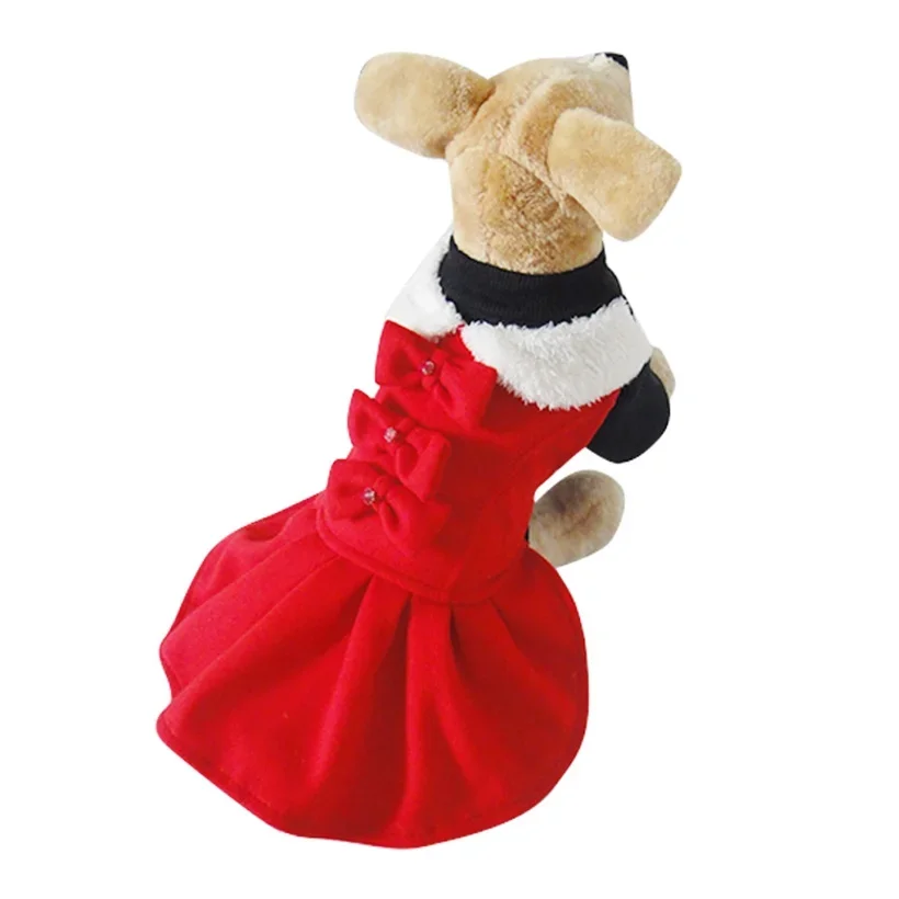 Pet Dog Winter Warm Dress prodotti di abbigliamento per cani di piccola taglia cucciolo Teddy Chihuahua Party Clothing