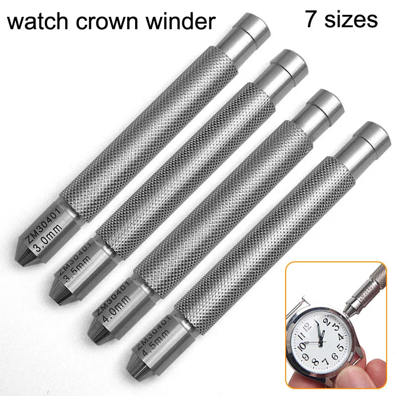 3 4 5 6 7 8 9mm Stainless Steel Watch Crown Winding Tool Manual Mechanical Watch Crowns Winder Watch Repair Tools