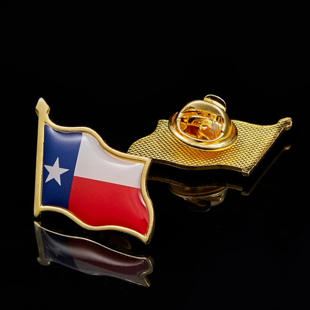 USA Texas State Flag Lapel Pin Metal National Waving Badge Brooch Lapel Pin Suit&Travel Bags Accessories