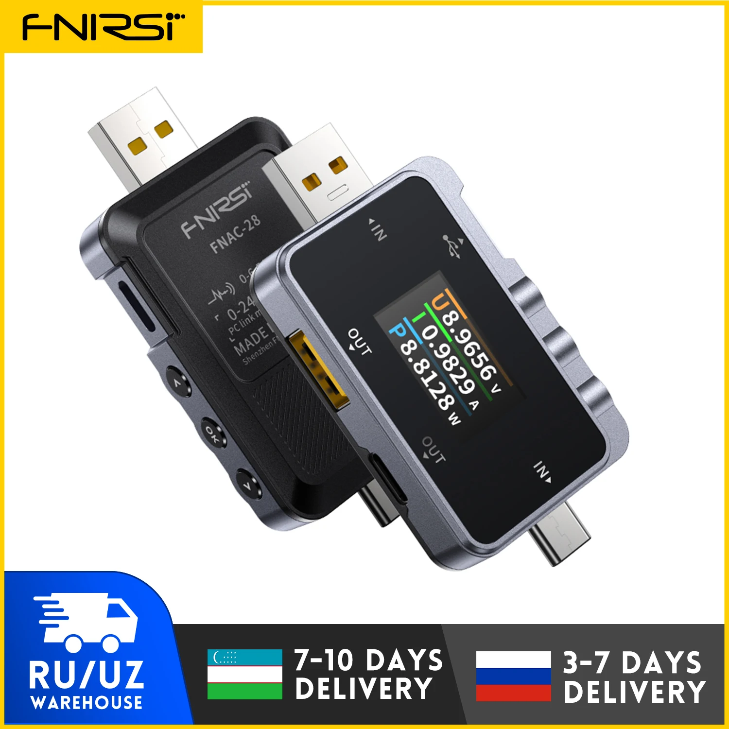 

FNIRSI FNAC-28 тестер USB Type-C 2 в 1, цифровой амперметр и вольтметр 6.5А