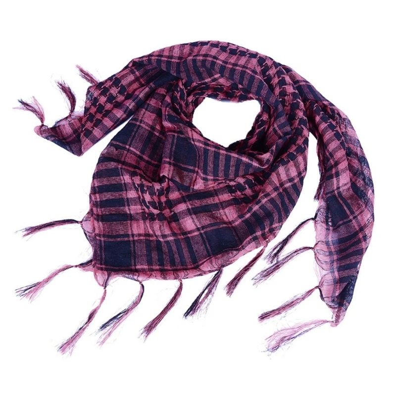 Lenço do deserto Shemagh para homens e mulheres, Xaile Houndstooth Arab Keffiyeh, Envoltório com Borlas, Lenços, Bandana, Envoltórios de Cabeça, Turbante