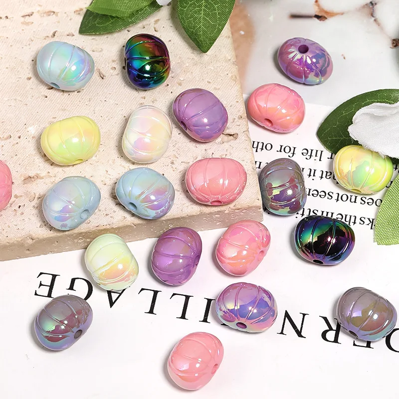 100Pcs DIY Pumpkin Themed Beads for Bead Pen, Bracelets, Keychains, Jewelry Making and DIY Craft Kits