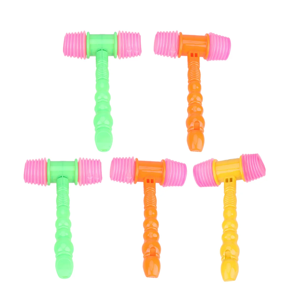 5Pcs Baby Squeaky Hammer Clown Music Instrument Set Painted Handle Safe Grip for Early and Rhythm Training