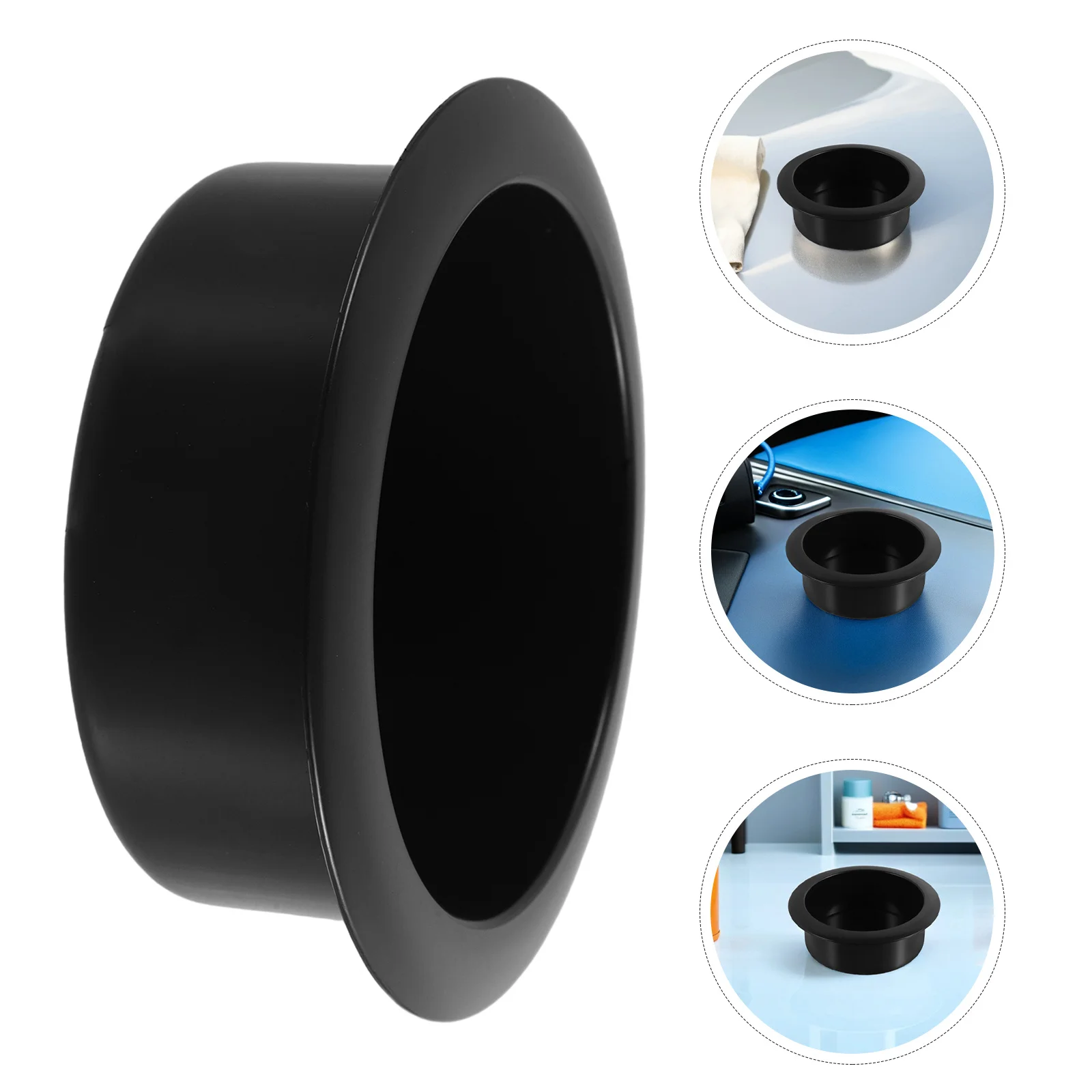 

4Pcs Universal Car Cup Holder Inserts Black Plastic Drop in Cupholder Replacement for Rv Motorhome Bus Boat 4.3inch Size