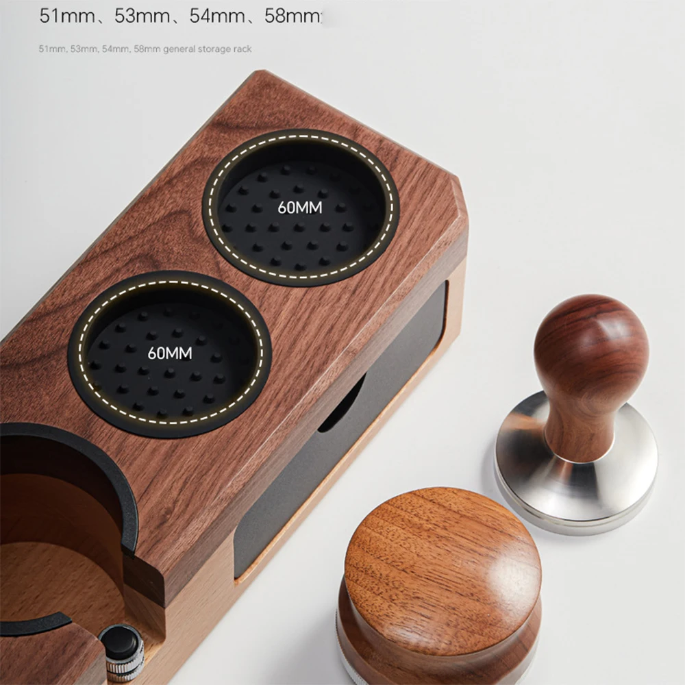 51mm-58mm Coffee Handle Filter Holder Italian Tamper Dispenser Storage Seat Solid Wood Coffee Tamper Seat Barista Tool