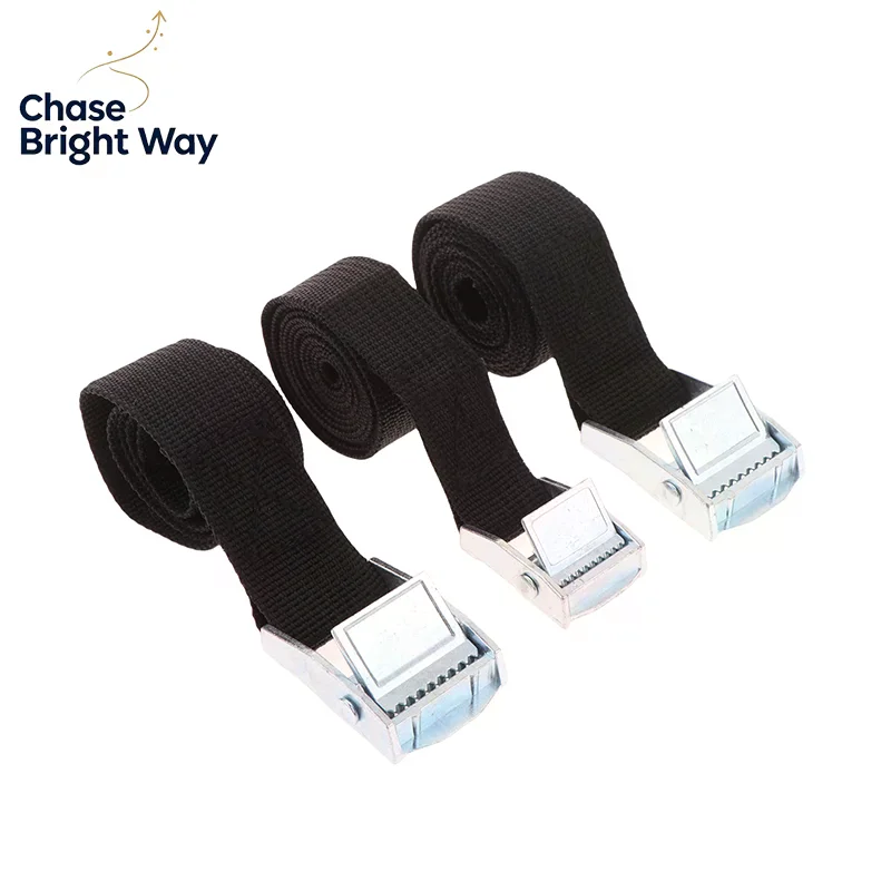 Buckle Tie-Down Belt Cargo Lashing Straps For Car Motorcycle Bike With Metal Buckle Tow Rope Strong Ratchet Belt For Luggage Bag