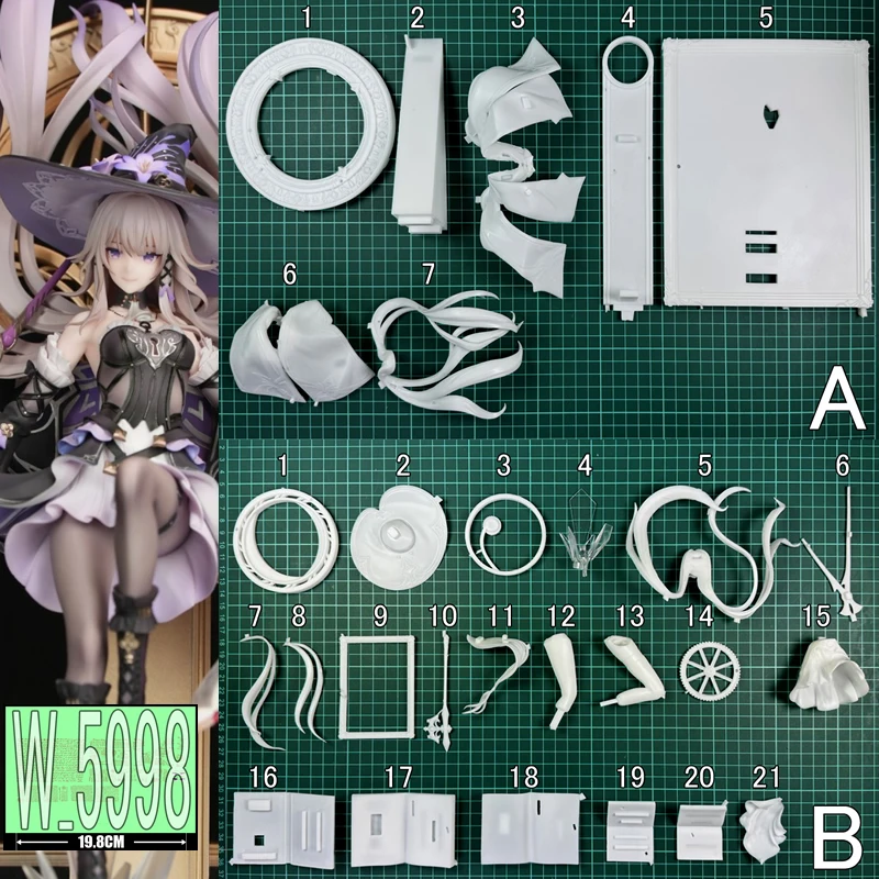 (In Stock)(W_5998)1/7 Herta Magical Girl Unpainted Unassembled WF2025Shanghai Garage Kit White Resin Model Kit