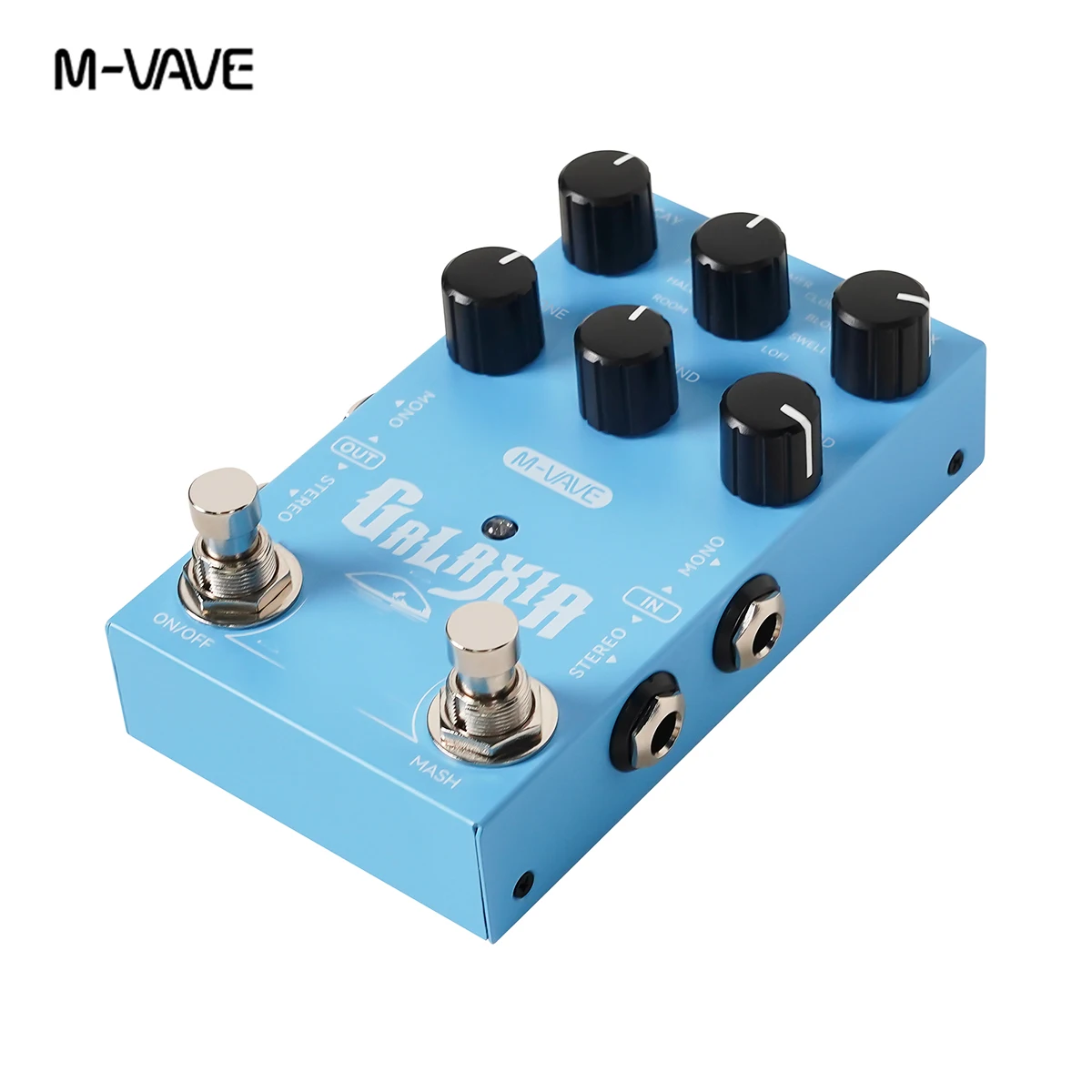 Pédale de réverbération ambiant M-VAVE GALAXIA – 9 algorithmes, décomposition jusqu'à 18 secondes, commandes Mod/Tone/Lend, True Bypass, pour le direct et le studio
