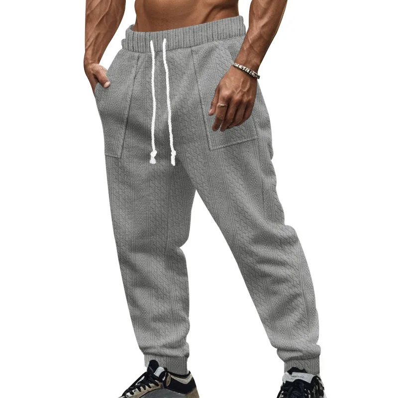 Fashionable autumn and winter new men's knitted Taha casual breathable sports drawstring long pants for men mens joggers