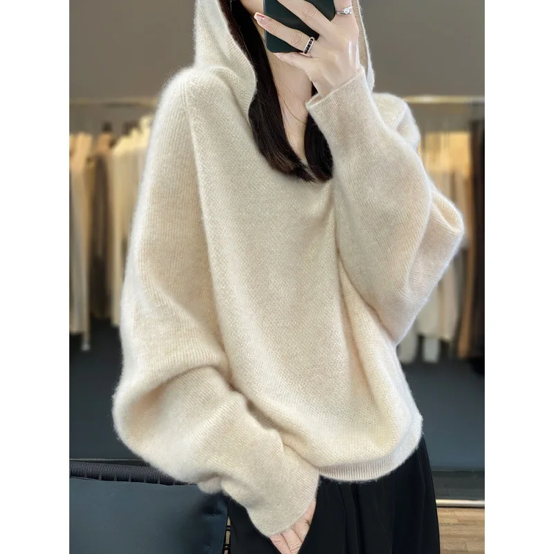 Knitting Woman Clothing New Pullover Hooded Shirt Spring Autumn Long Sleeve Women's Sweater Casual Knitwear Tops Pulls Femmes