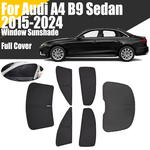 맞춤형 풀 커버 자동차 창문 햇빛가리개, 아우디 A4 B9 세단 2015-2024, 프라이버시 블라인드 커튼, 앞 유리 2021 2022 2023