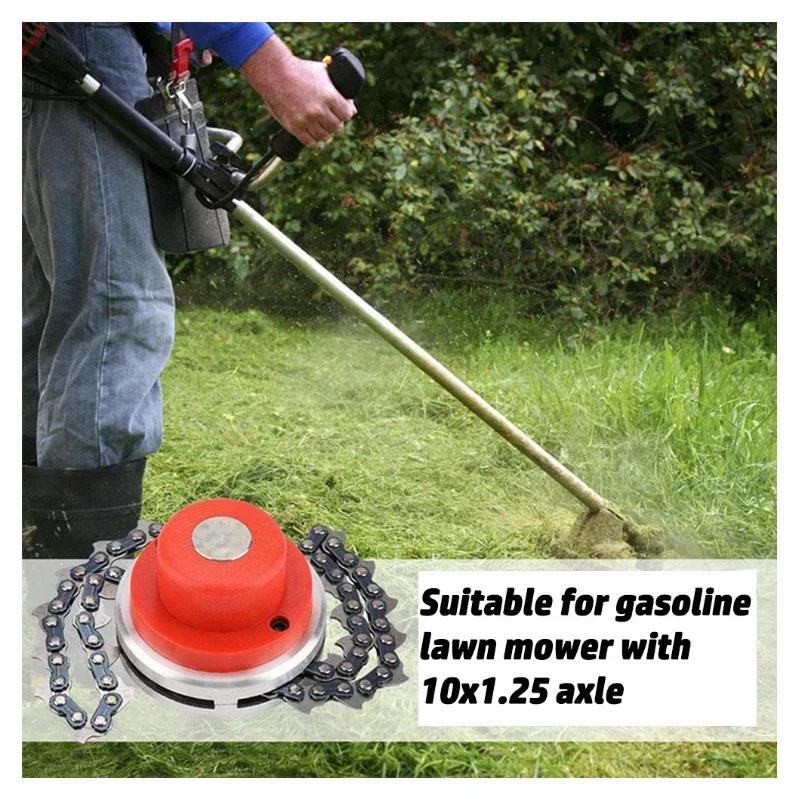 Lawnmower Head Replacement Universal 65Mn Lawnmower Upgraded with Coils Thicker Chain, Garden Tool Parts Garden Machine