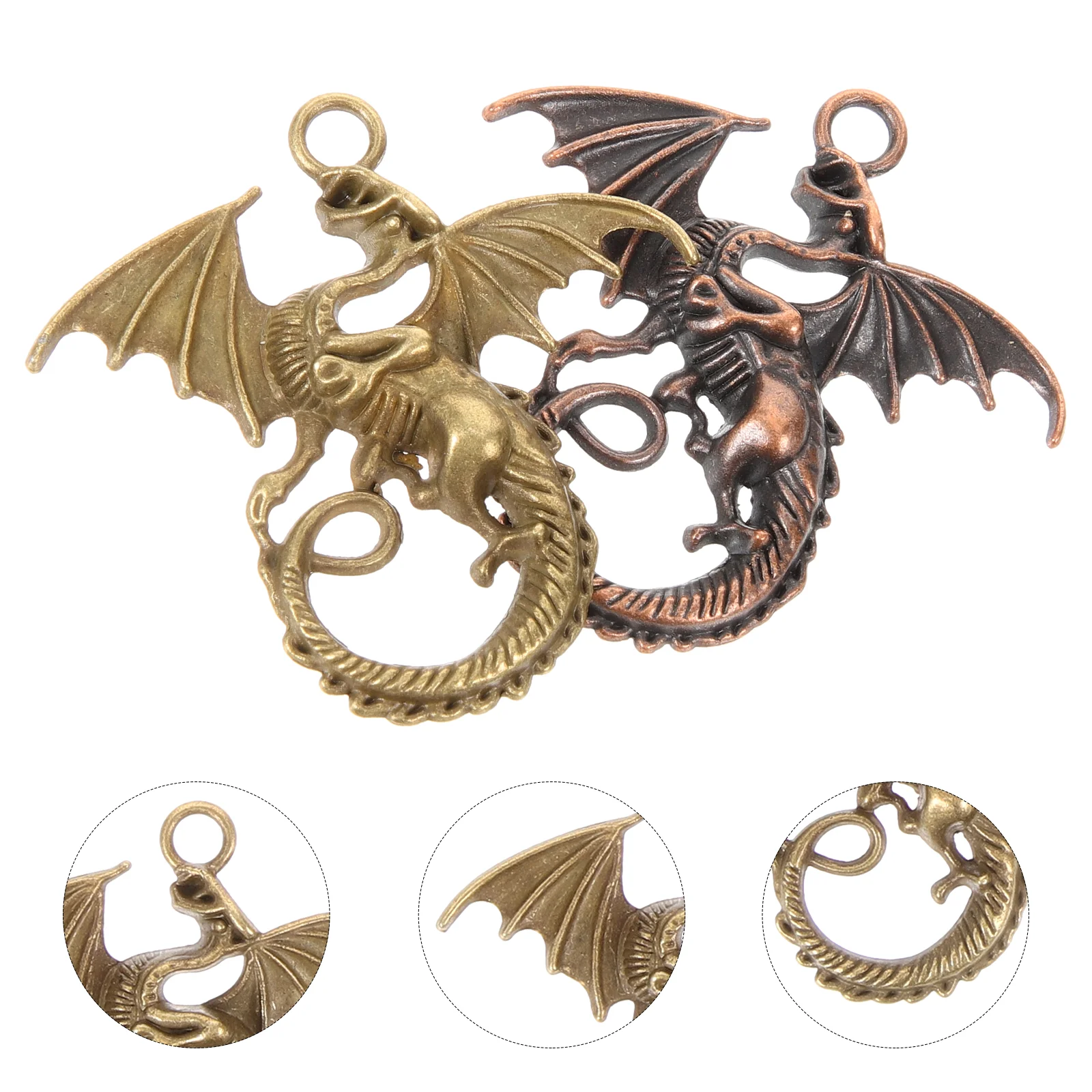 20 Pcs Metal Dragon Necklace Pendants Delicate Jewelry Necklaces Alloy Charm for