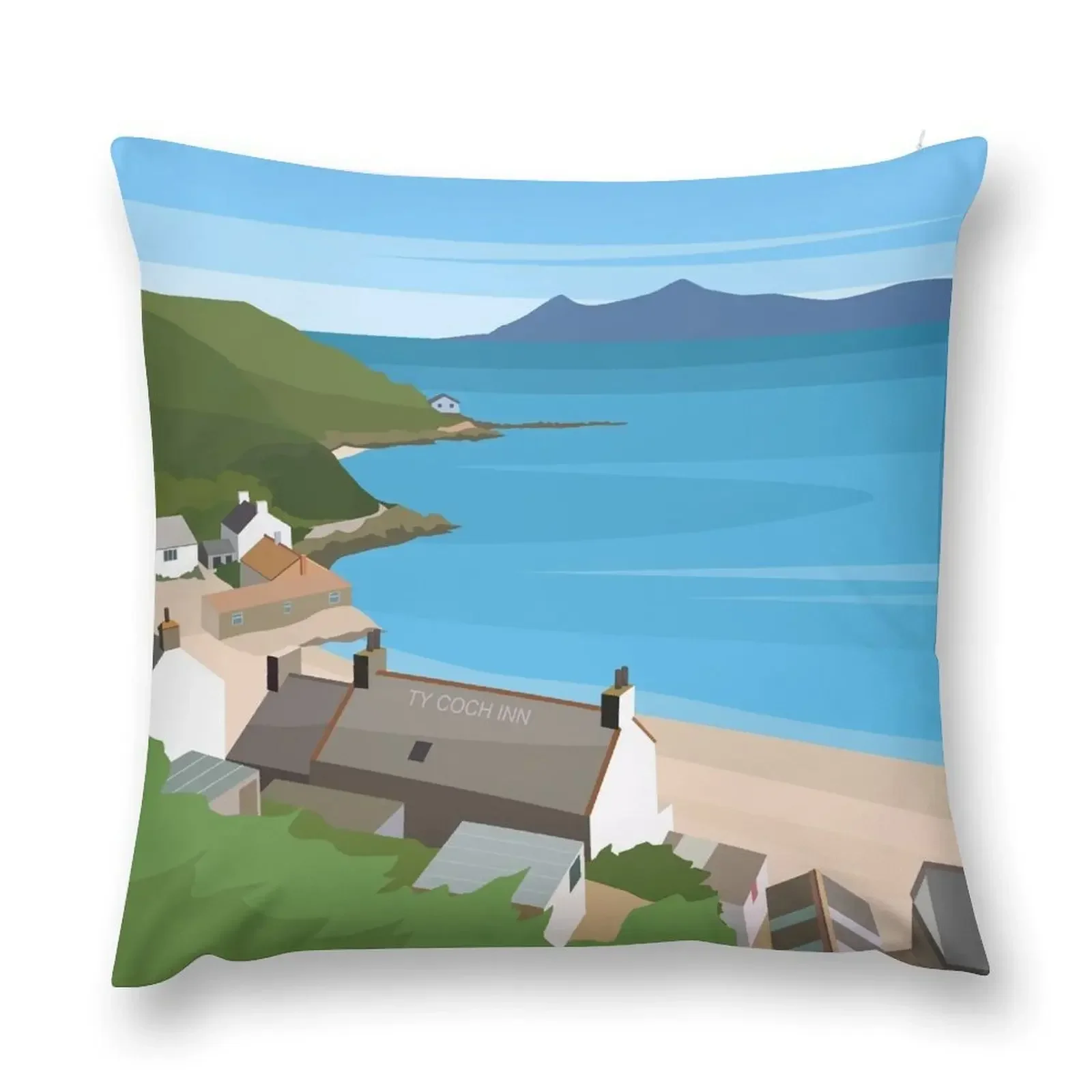 Morfa Nefyn, Llyn Peninsula - North Wales Throw Pillow Custom Cushion Photo Decorative Sofa Cushion pillow