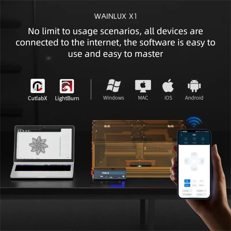 Small Fully Automatic Laser Cutting Machine for Marking Acrylic Wood Blocks Leather Cardboard and DIY Cutting of Wooden Boards