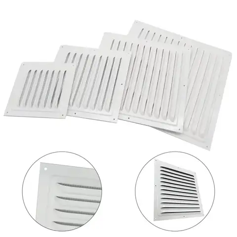 Aluminum Alloy Air Vent Grille Heating Cooling Vents Plate Air System Net Cover Screen Window Square Vent Exhaust Outlet