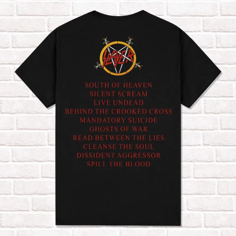 2025 القاتل قميص أسود جنوب السماء 1988 ثراش المعادن الثقيلة المعادن تي شيرت تيز بلايز للجنسين قصيرة الأكمام شارع العليا