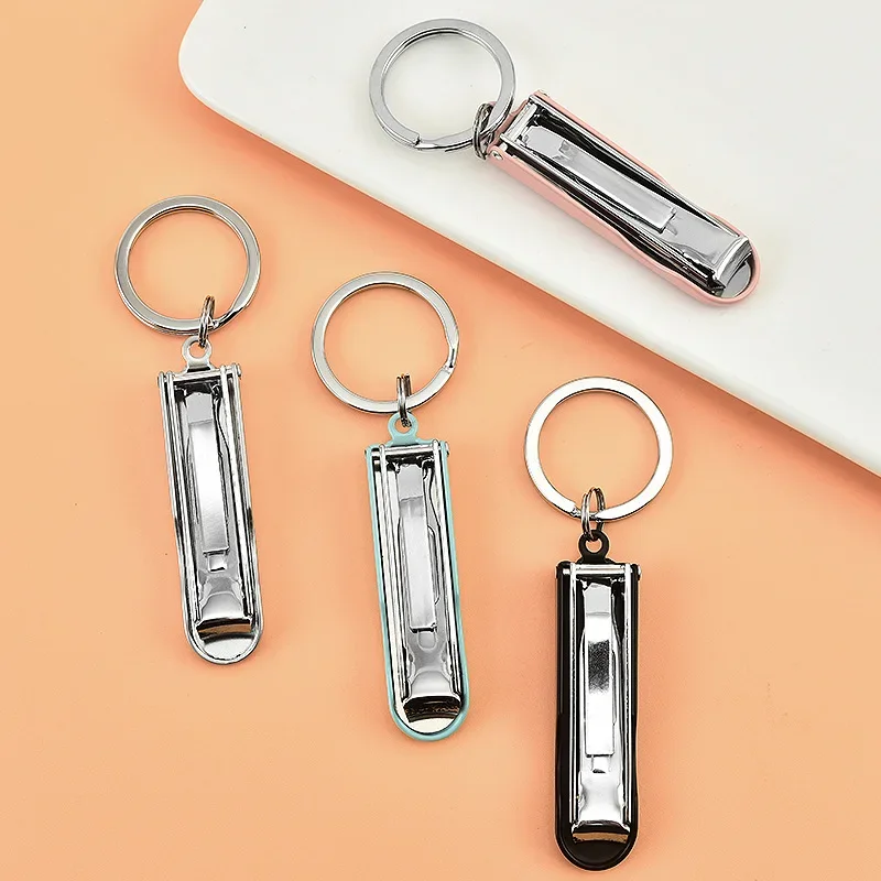 Macaroon Series Color Nail Clippers Ultra-thin Folding Portable Carbon Steel with Keychain Small Nail Clipper with Nail File