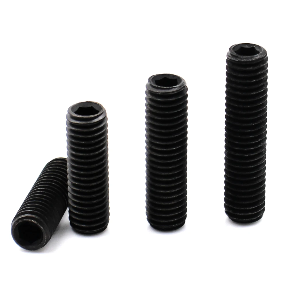 12.9 Alloy Steel Hex Socket Flat Point Set Screws Allen Headless Grub Screws Metric M1.6 M2 M3 M4 M5 M6 M8 M10 M12
