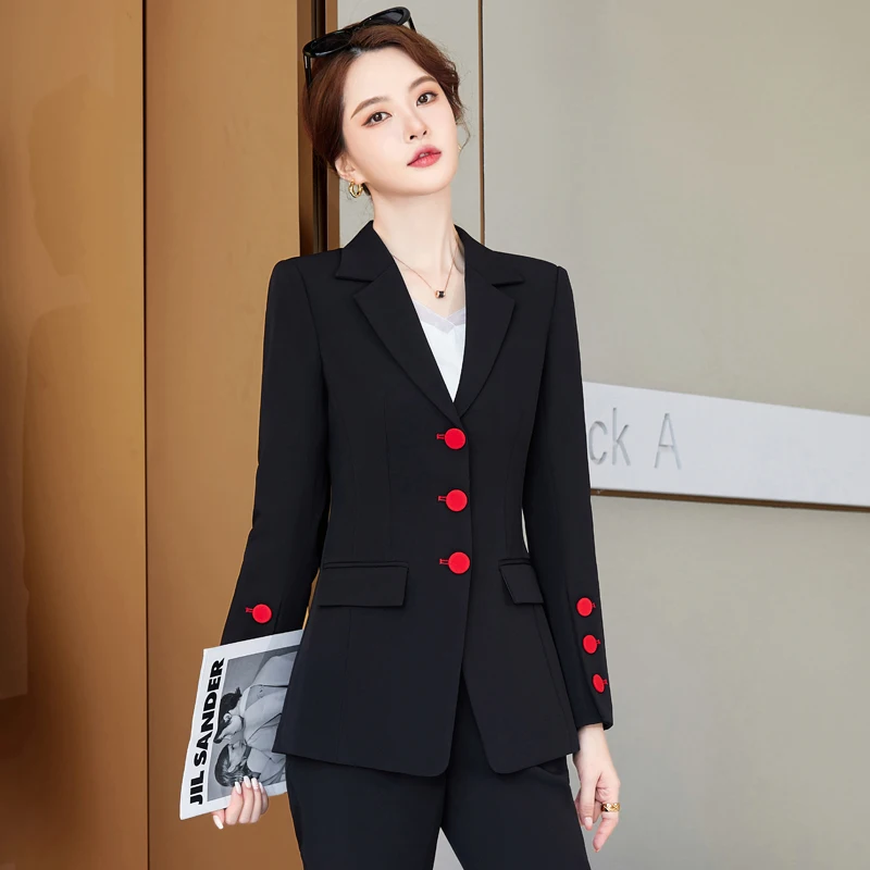 Apricot Suits Women Autumn New High End Fashion Business Temperament Slim Blazer And Flare Pants Office Ladies Work Wear