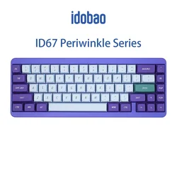 idobao ID67 Custom Keyboard Hot Swap Wired Assembled Mechanical Keyboard Purple Aluminum Keyboard with Switches EMA PBT Keycaps