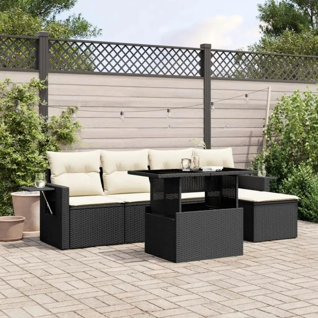 

Comfortable Black PE Rattan Large Modular Garden Sofa Set Outdoor Seating Furniture for Patio and Backyard Relaxation