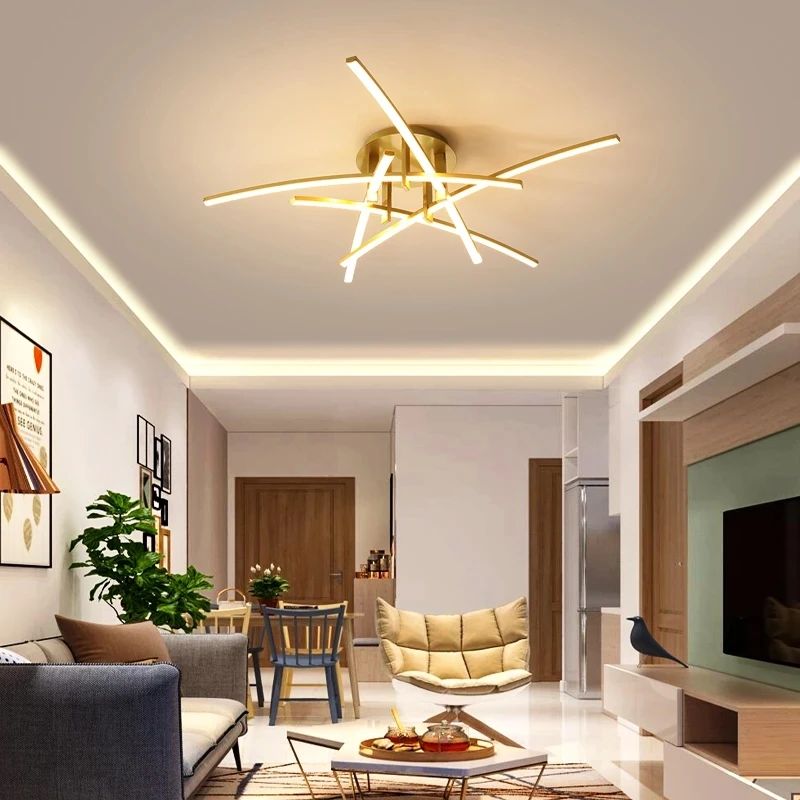 Modern Led Chandeliers Light for Living Dining Room Bedroom Study Room New Matte White Led Chandelier Fixture Ceiling Lamps