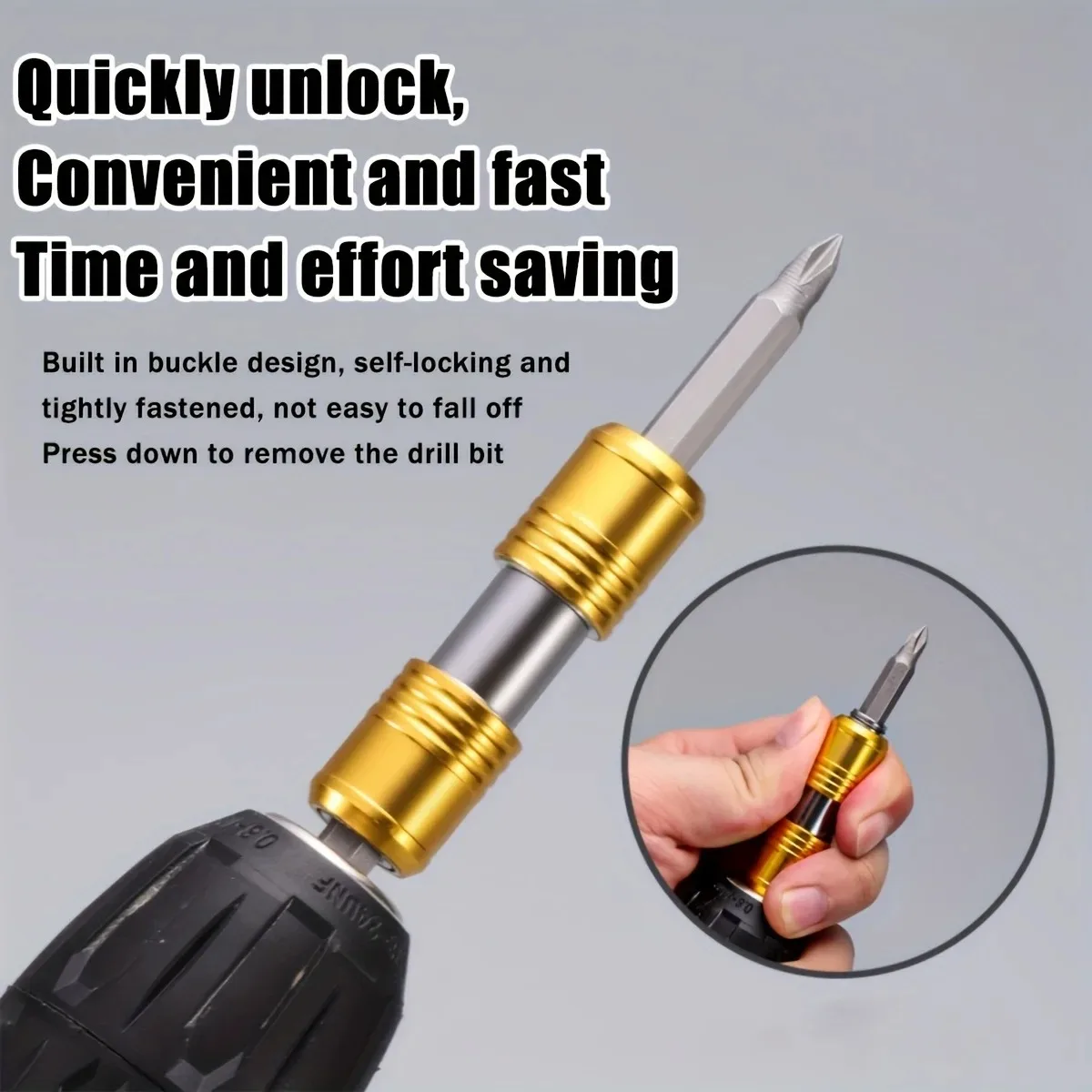 Hex Quick Change Screwdriver Bit Holder Double Head Extension Rod Locking Adapter For Electric Drill Tool Motorcycle Repair