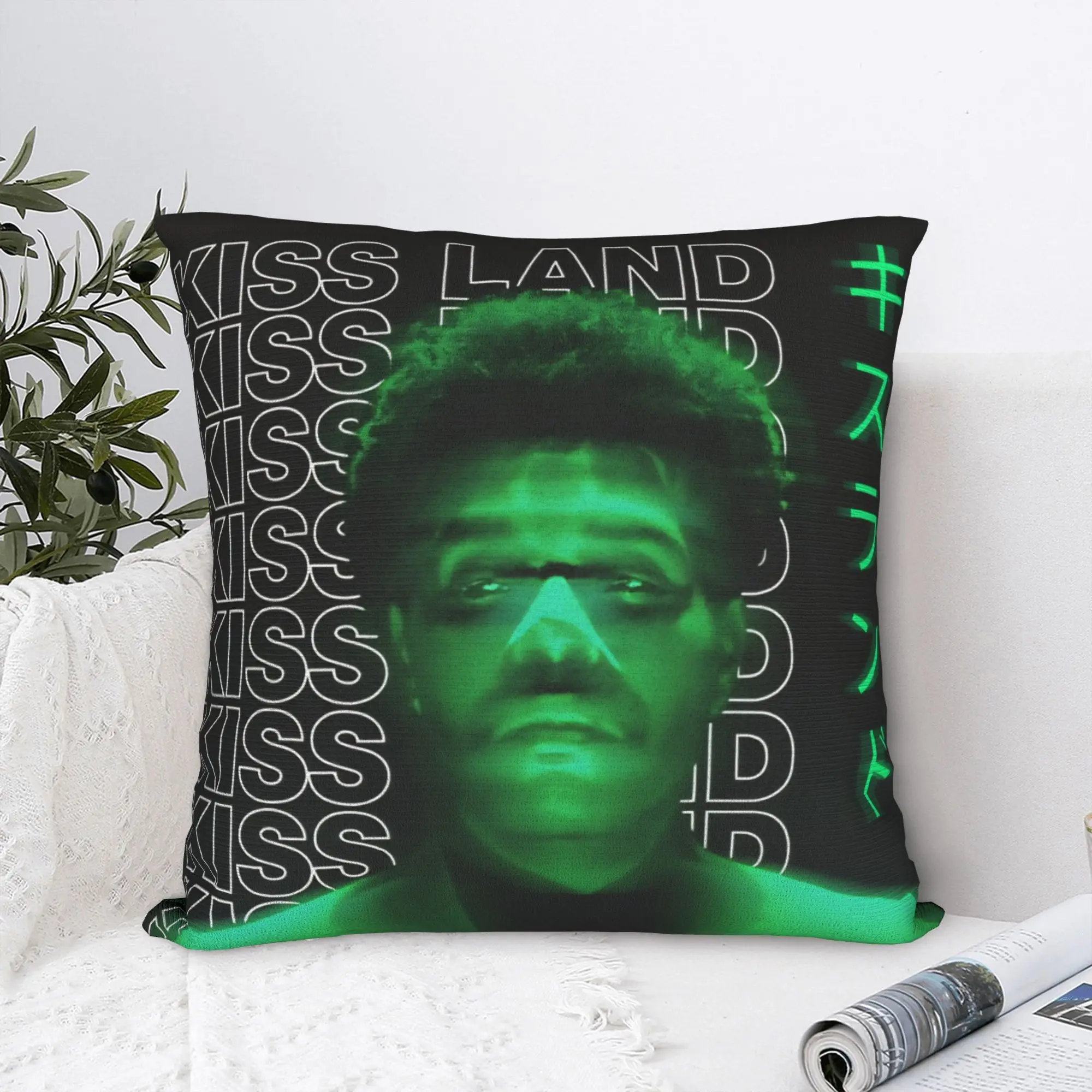 The W-weeknd Kiss Land  Pillow Case  Graphic Pillow Cover For Wedding Party Home Decor Morden Pillowcases