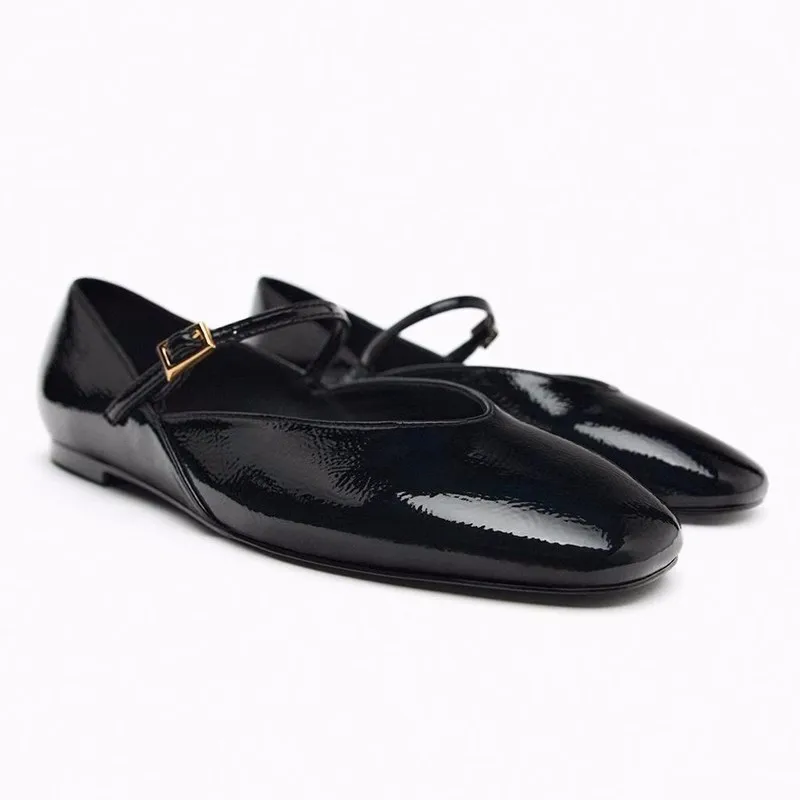 Spring summer new product Baotou shallow mouth flat sole single shoe simple comfortable square toe versatile casual shoes